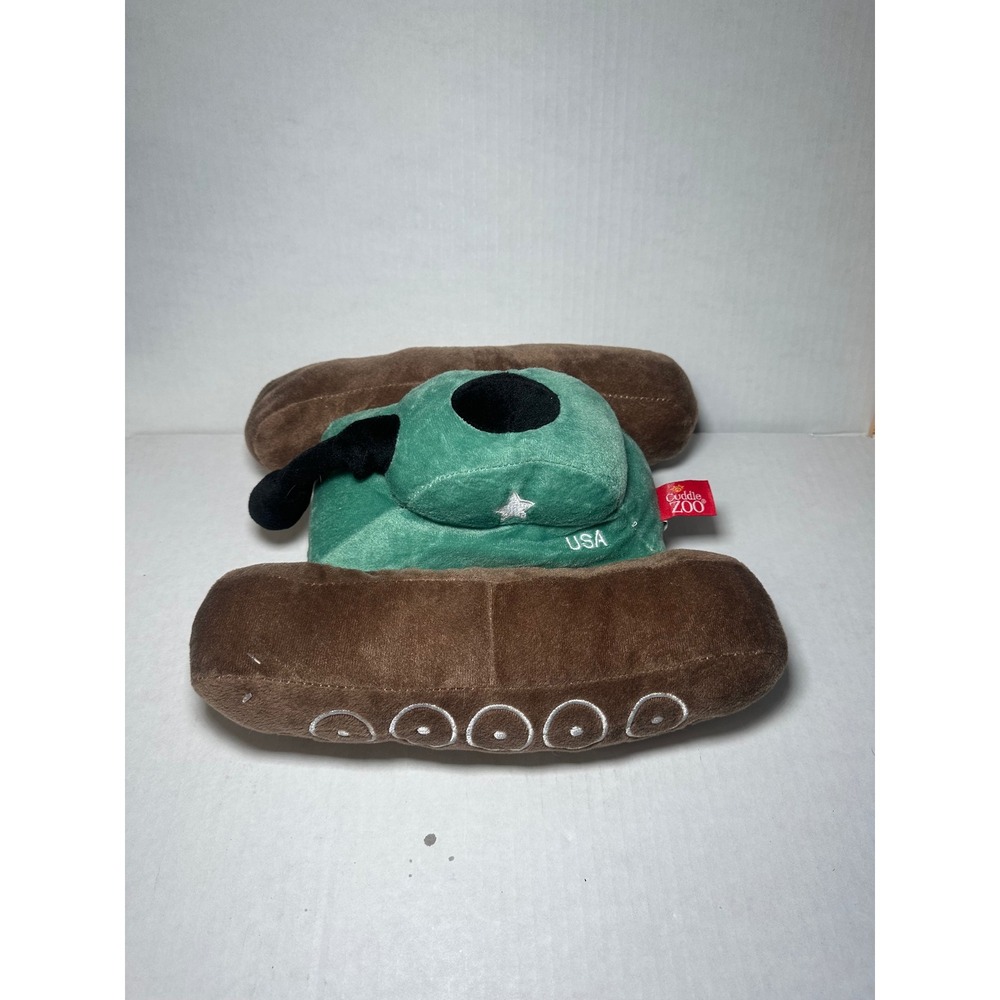 Cuddle Zoo Army‎ Tank Plush Stuffed Animal Green Brown USA Star 12 Inch